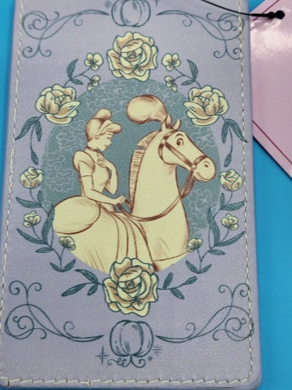 Disney Princess Cinderella with Horse Floral Retractable Lanyard ID Holder NEW